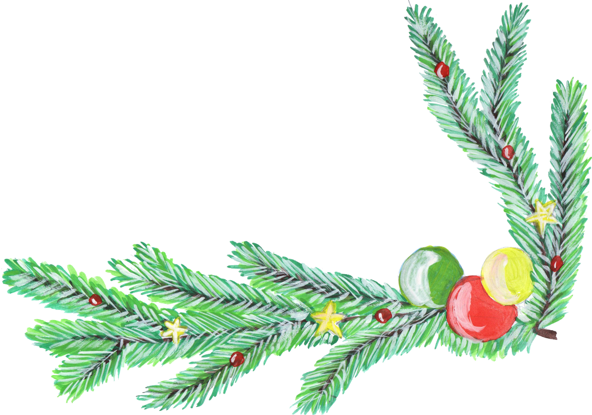6 Christmas Corner Decoration - Illustration (1172x822)