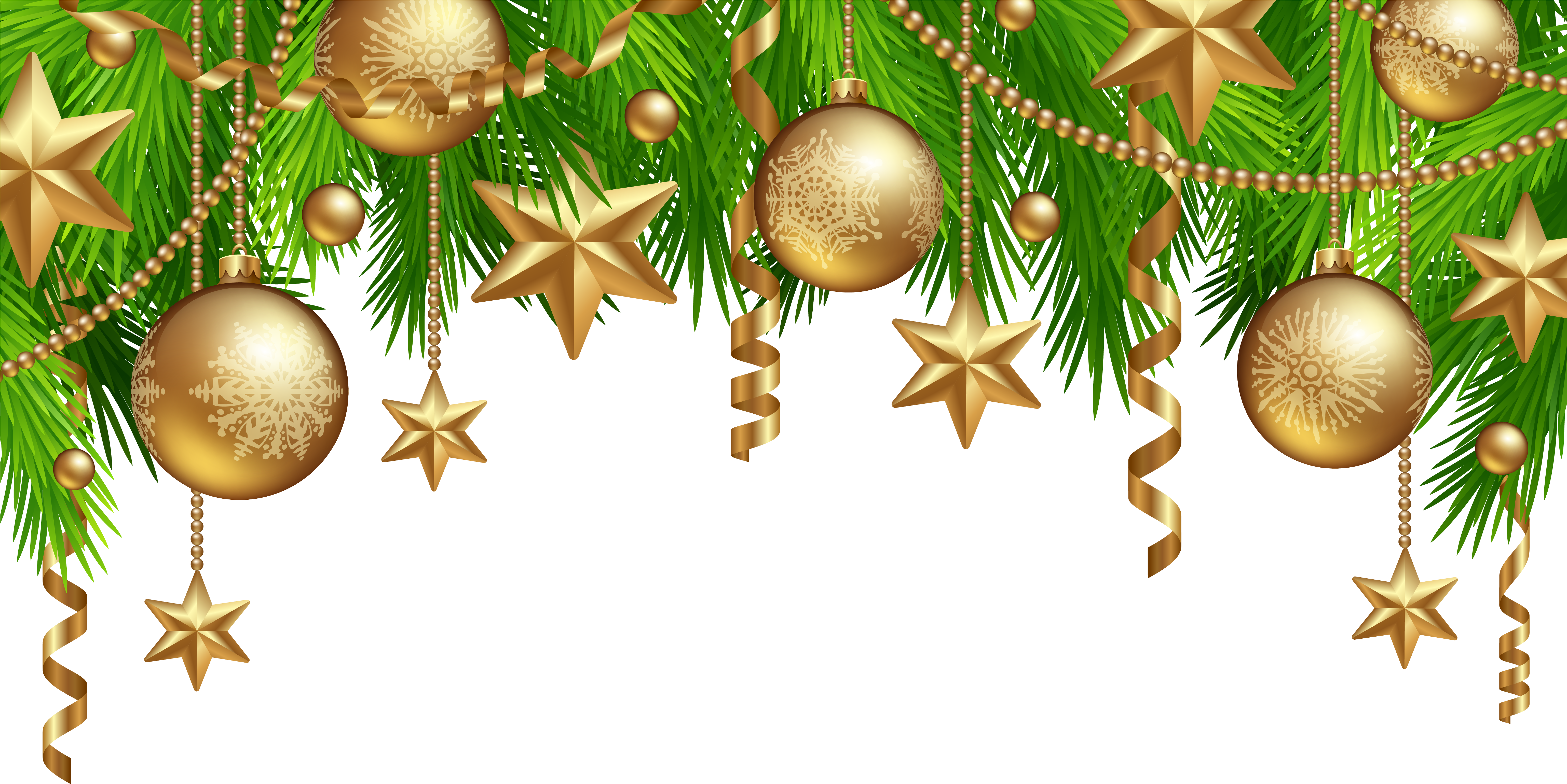 Christmas Border Decor Png Clipart Image - Free Clipart Christmas Borders (6152x3169)
