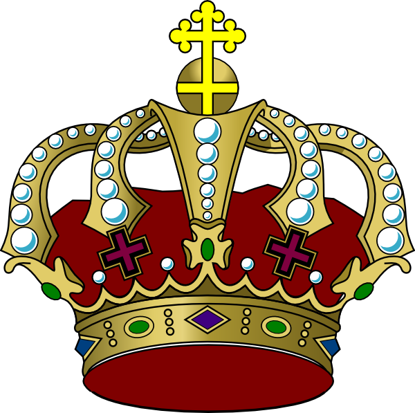 Colorful Crown Clip Art At Clker - Royal Gold And Blue Crown (600x597)