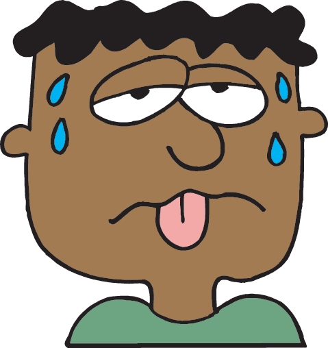 Johnny Germ Head - Sweating Clipart (479x508)