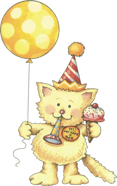 Clip Art Birthday Cats Hey We Sent Bob To Hive You - Cat Clip Art Birthday (410x649)