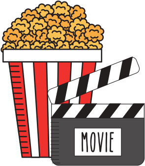 Pop Corn With Cinema Icon - Design (550x550)