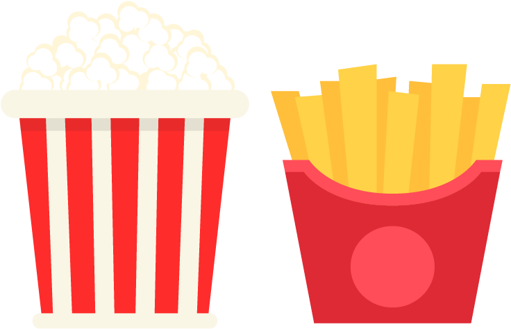 Popcorn French Fries - Portable Network Graphics (800x800)