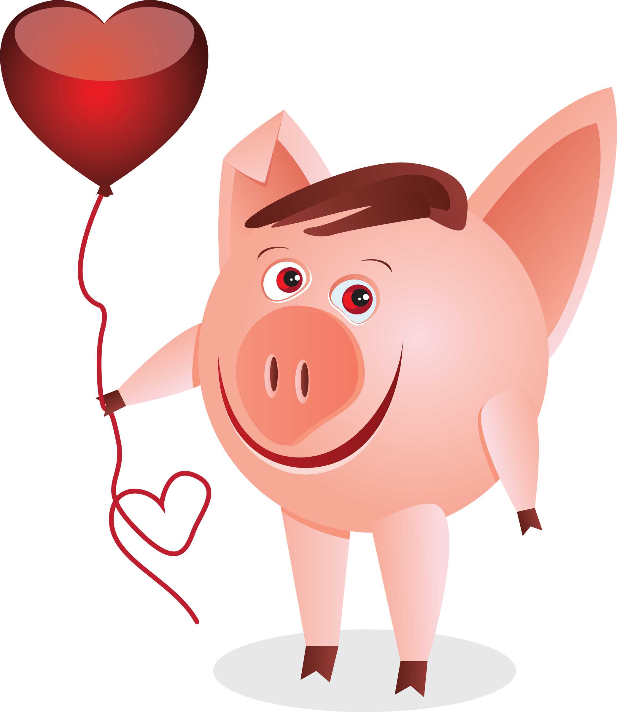 Pig With Heart - Royalty-free (2080x2400)