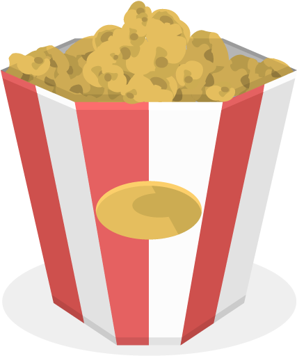 Popcorn Icon - Cinema Flat Icon Png (512x512)