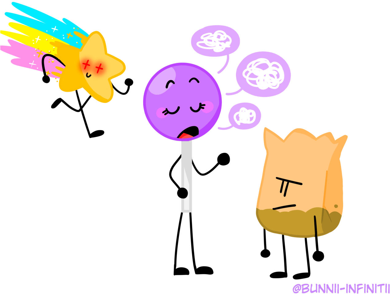 Hi Stardust Hates Lollipop Thanks For Coming To My - Bfdi Lollipop X Barf Bag (1280x1012)