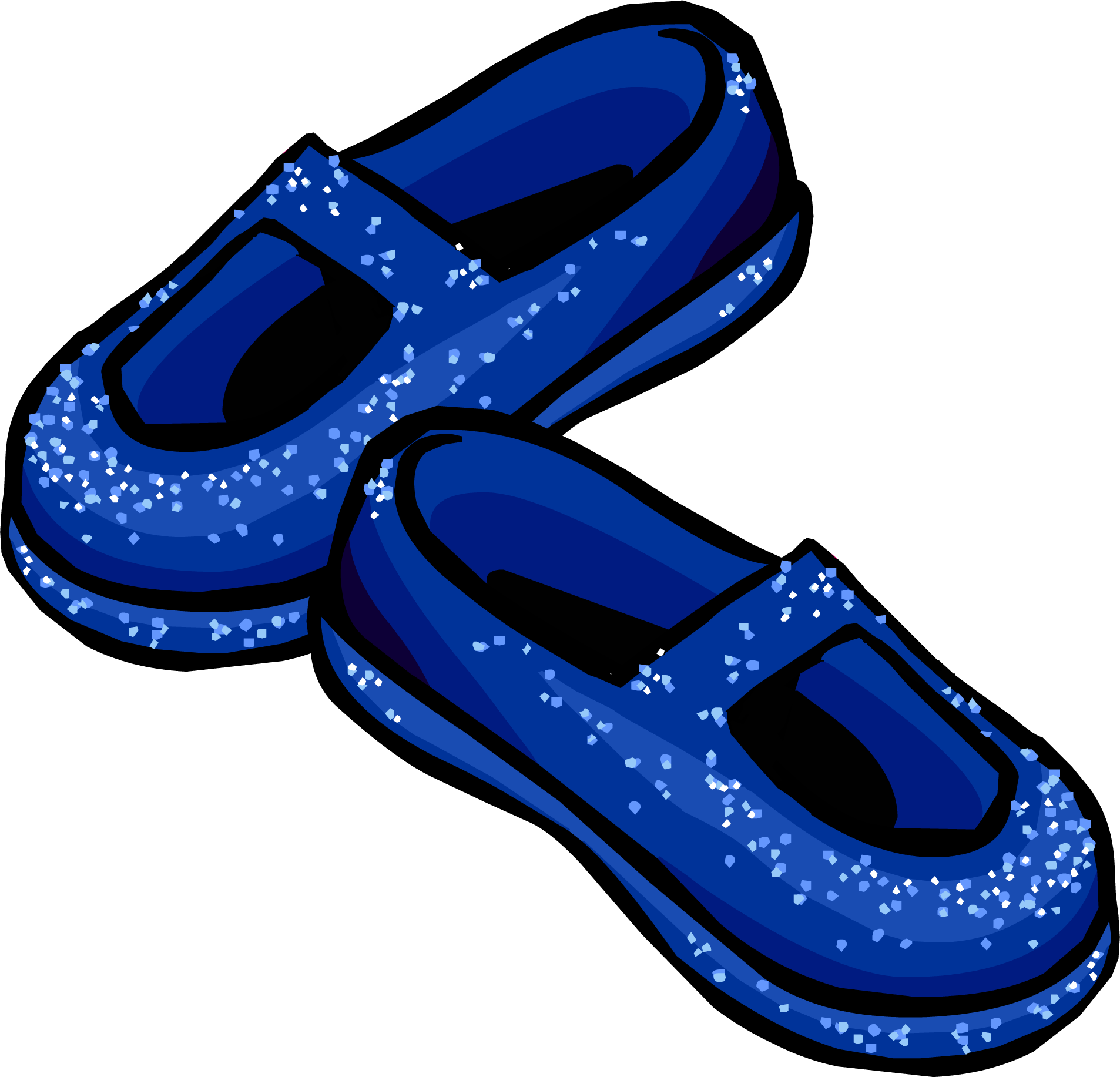 Blue Stardust Slippers - Blue Sparkly Shoes Club Penguin (1906x1833)