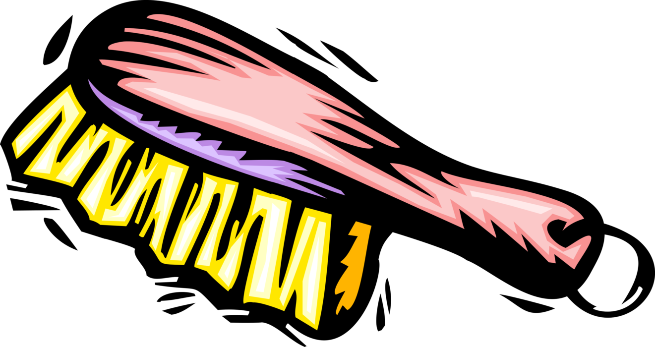 Vector Illustration Of Personal Grooming Hairbrush - Hair Brush Clip Art (1321x700)