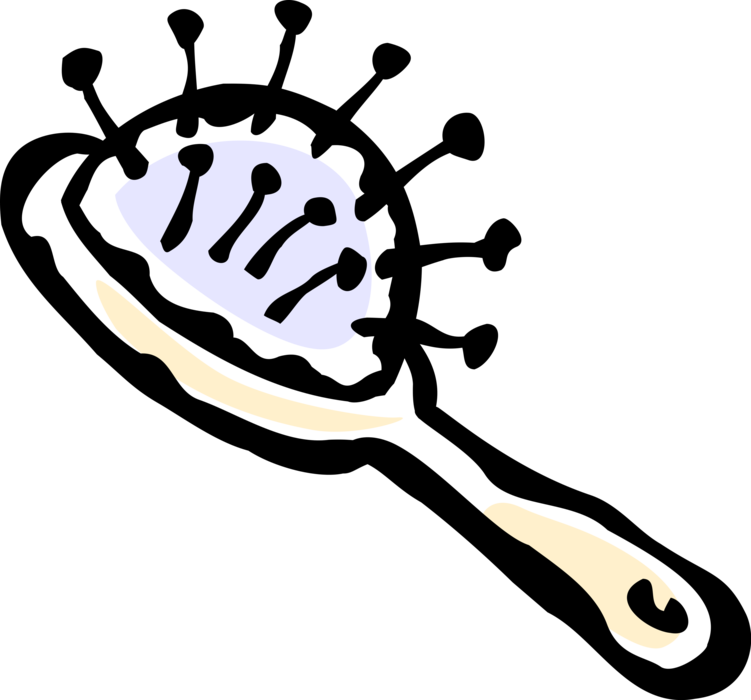 Vector Illustration Of Personal Grooming Hairbrush - Vector Illustration Of Personal Grooming Hairbrush (751x700)