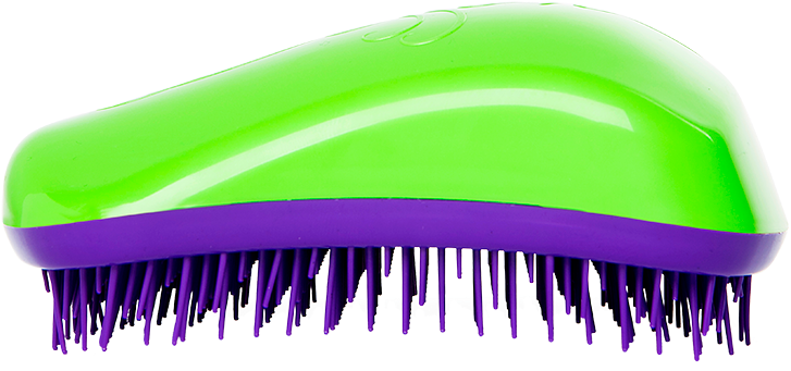 Dessata Green And Purple Detangling Hairbrush - Dessata Anti-klit Borstel Groen Paars (750x348)