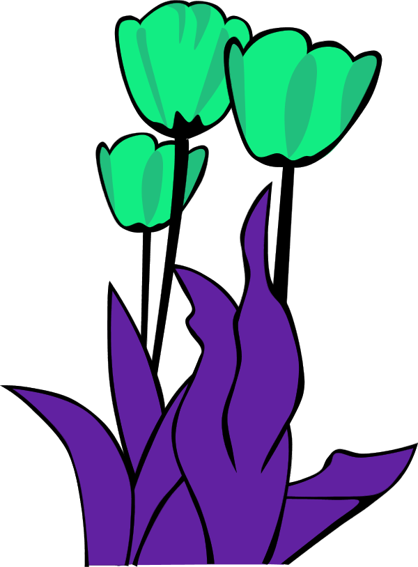 Coloring Clip Art Tulips - Spring Clip Art (600x814)