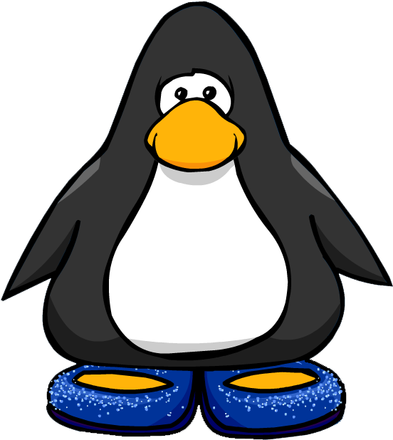 Blue Stardust Slippers From A Player Card - Club Penguin Ninja Mask (566x638)