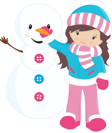 Girls Enjoying The Snow Clip Art - Cartoon (360x428)
