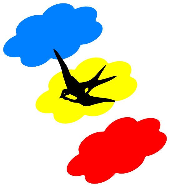 Swallow Colored Clouds Clip Art At Clker - Portable Network Graphics (546x598)