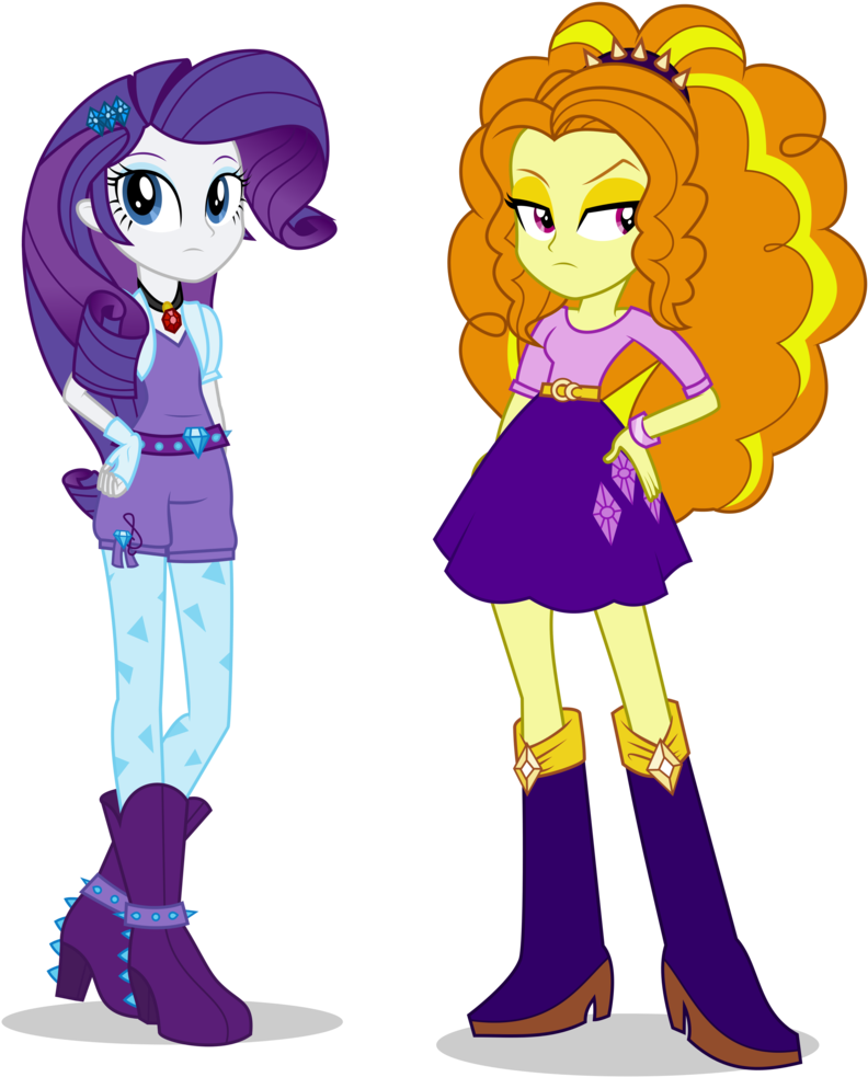 Adagio Dazzle, Artist - Rainbow Dash Rarity And Pinkie Pie (862x1024)
