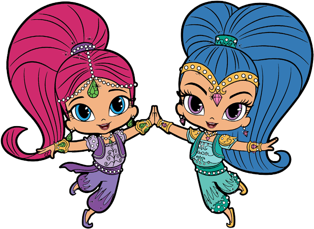 Shimmer And Shine Cartoon (643x474)