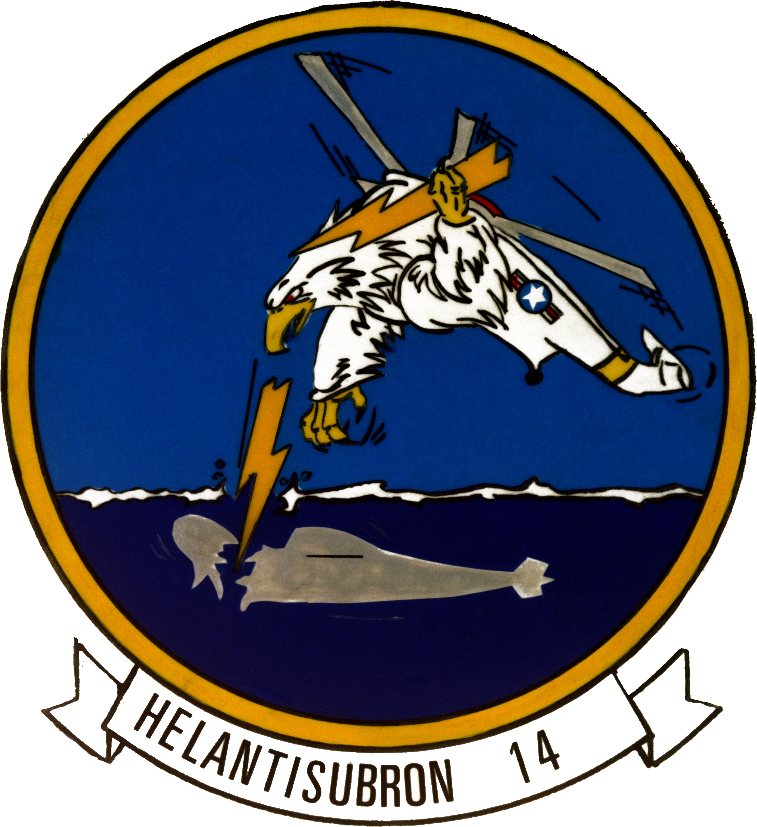 Helicopter Anti-submarine Squadron 14 Insignia, 1984 - Helicopter Anti-submarine Squadron 14 Insignia, 1984 (2515x2748)