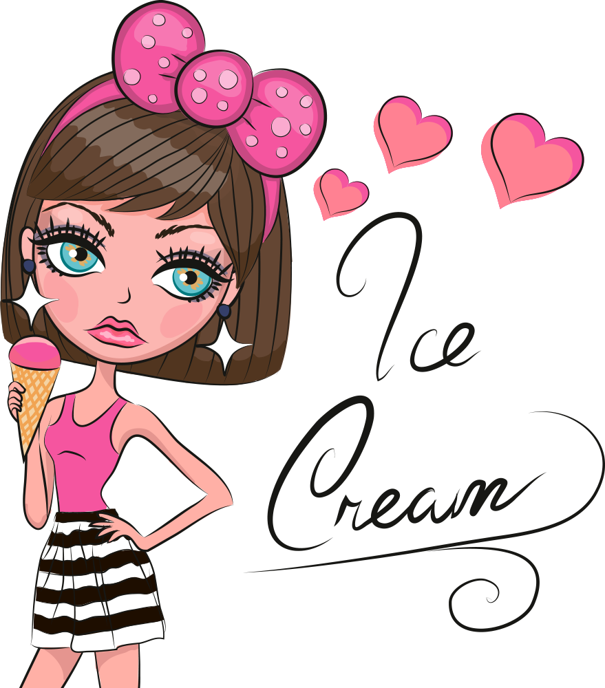 Cartoon Girl Stock Illustration Illustration - Cartoon Girl Stock Illustration Illustration (879x1000)