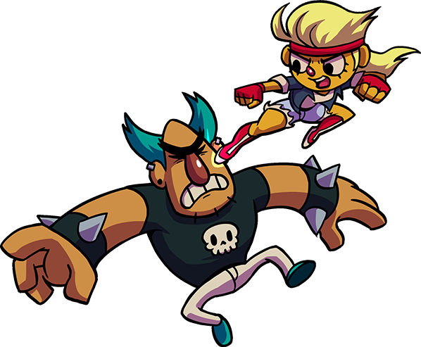 Brooke Jump Kicking Tuco - Cartoon (598x493)
