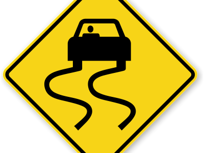 Sunday Night Update On Monday/tuesday Storm - Slippery When Wet Sign (400x300)