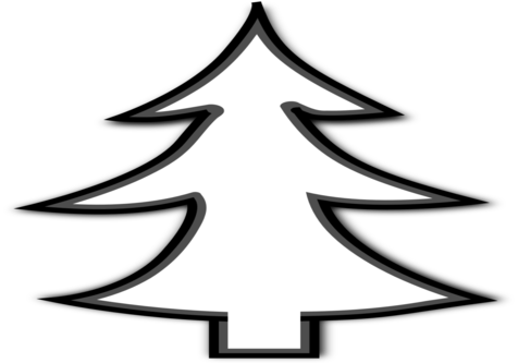 Black And White Girl Christmas Tree Clip Art - Christmas Day (476x333)