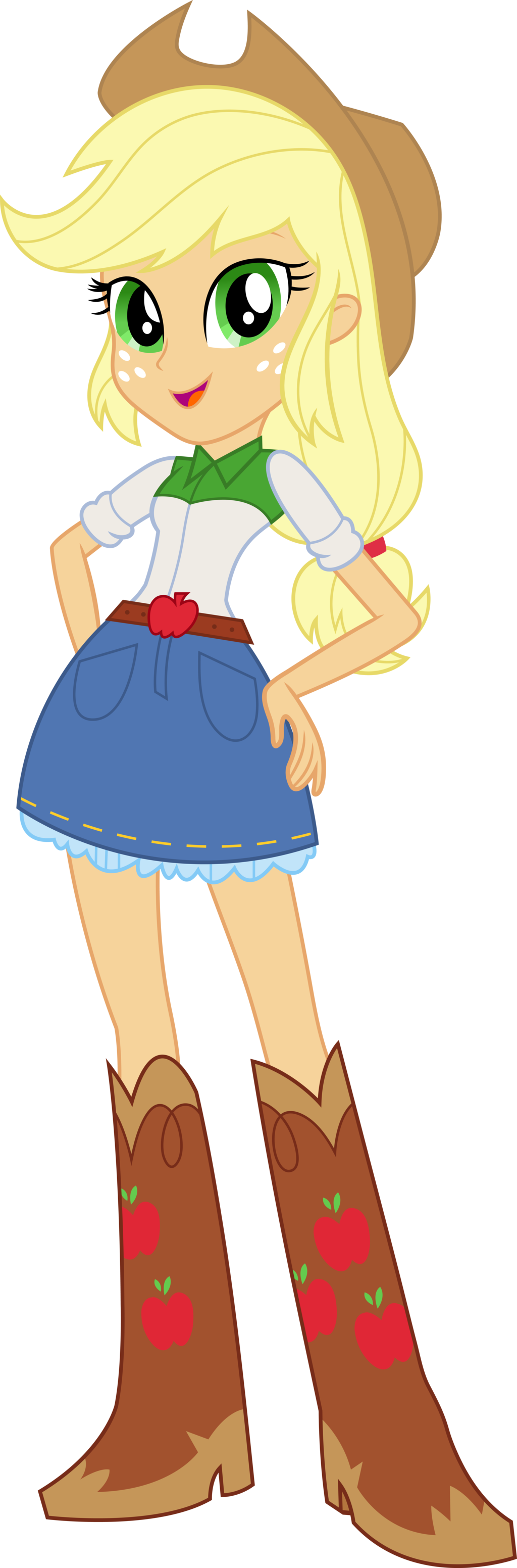 Equestria Girls Applejack Vector By Icantunloveyou - My Little Pony Applejack Human (1024x3103)