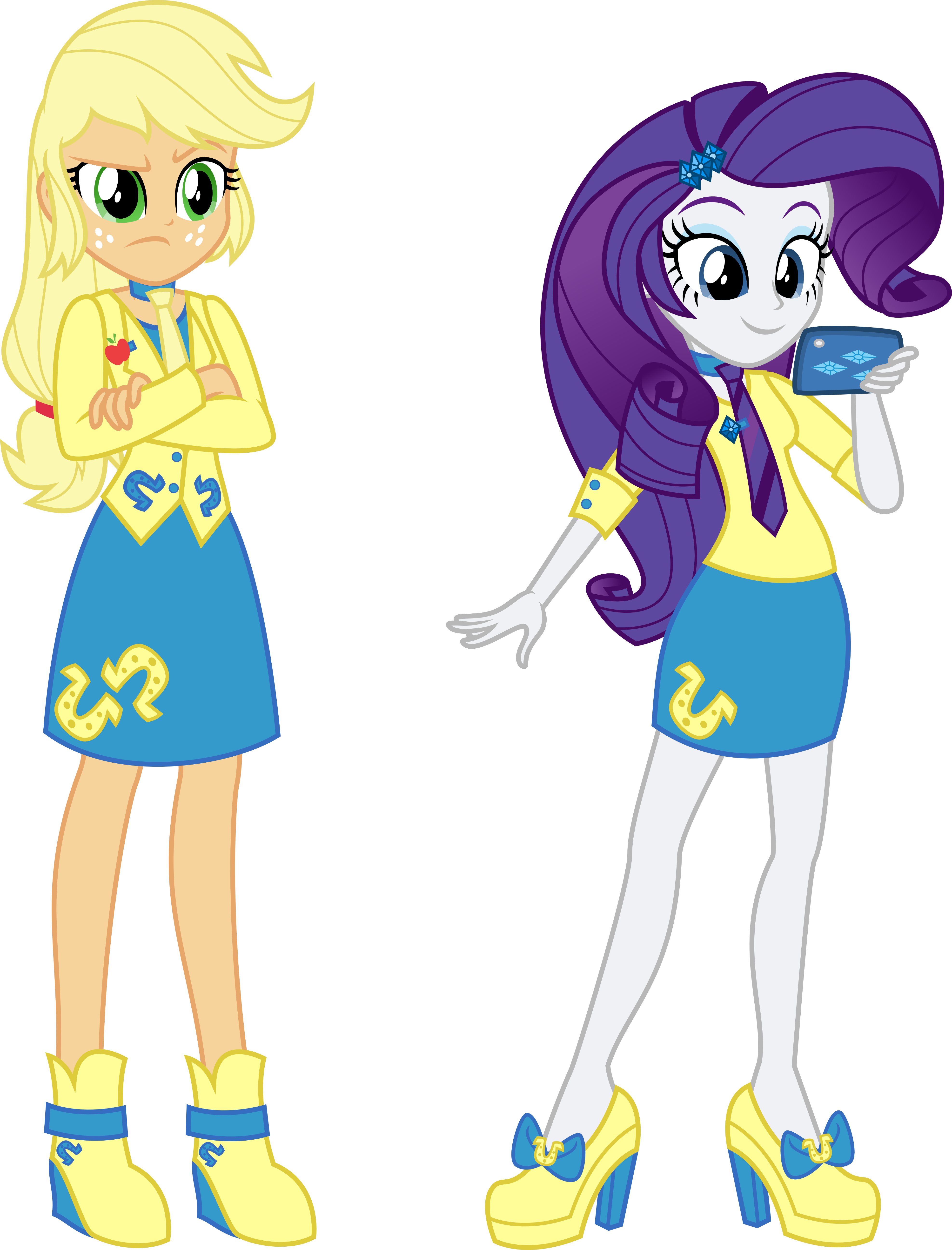Eqg Applejack And Rarity In Chs Uniform By Osipush - Mlp Equestria Girls Canterlot High Uniform (3950x5186)