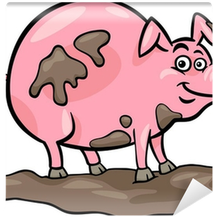 Pig Farm Animal Cartoon Illustration Wall Mural • Pixers® - Matching Game Preschool Edition (400x400)