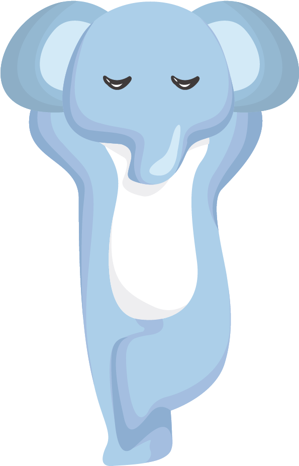 伸懒腰睡觉的大象 - Cartoon (972x1070)