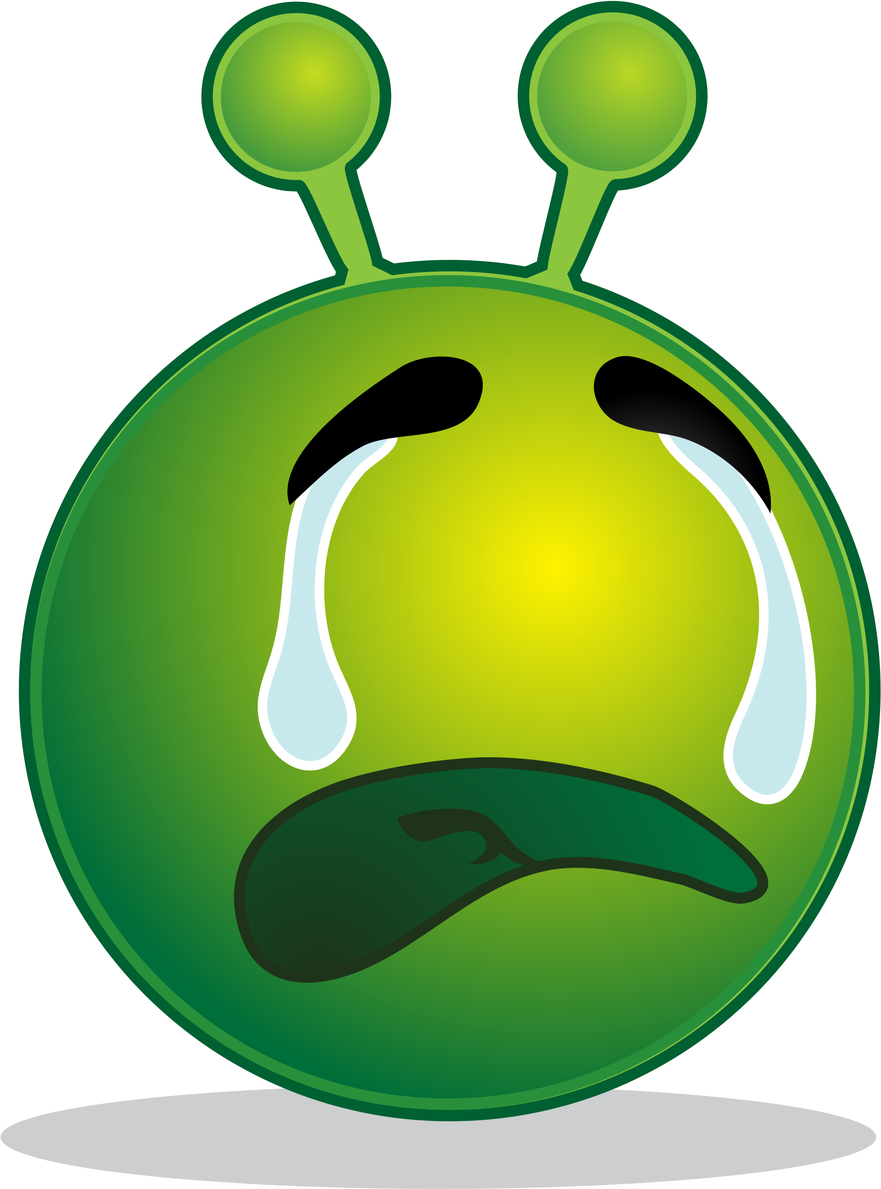 Free Vector Smiley Green Alien Weap Clip Art - Sorry For Wasting Your Time (2000x2537)