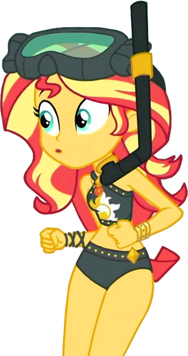 Background Removed, Belly Button, Bikini, Bracelet, - Sunset Shimmer In Swimsuit (372x705)