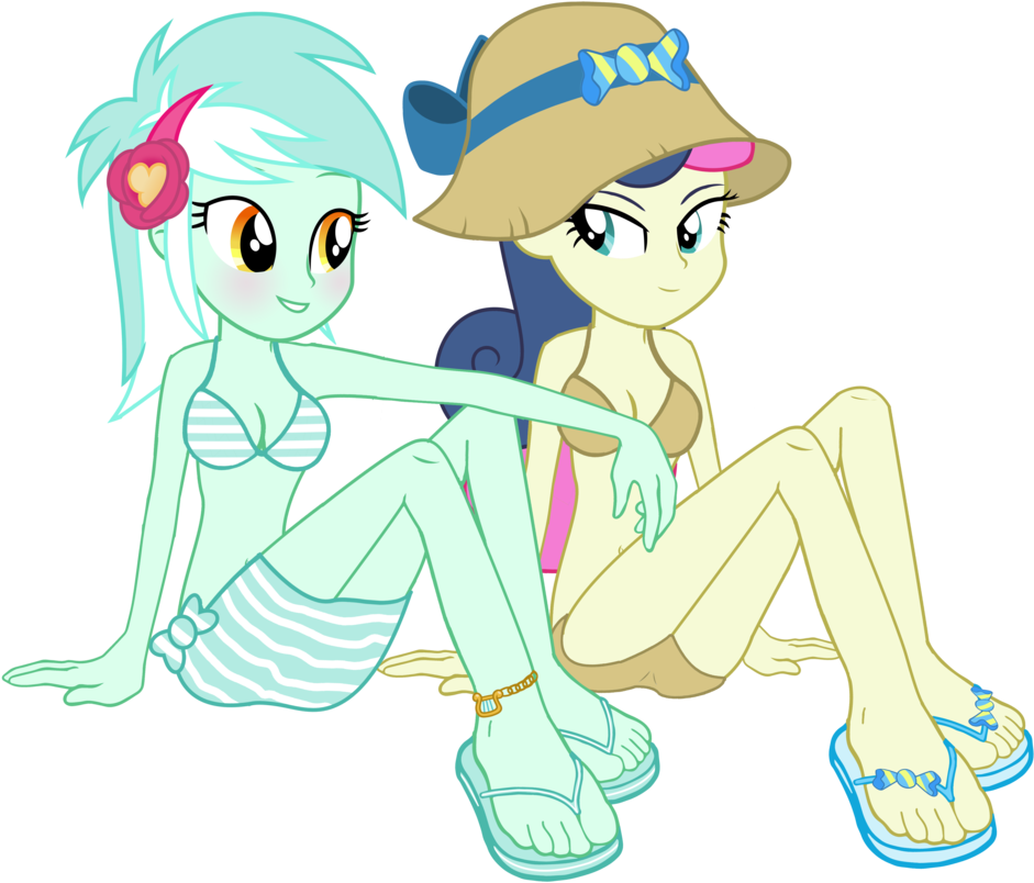 Lyra And Bon Bon In Bikini By Kevintoons915 - Cartoon (973x821)