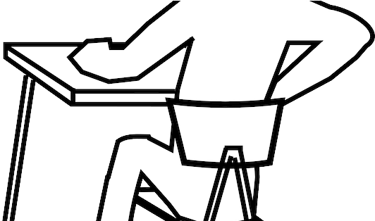 How To Prevent Back Pain - Sitting At A Desk Drawing (540x313)