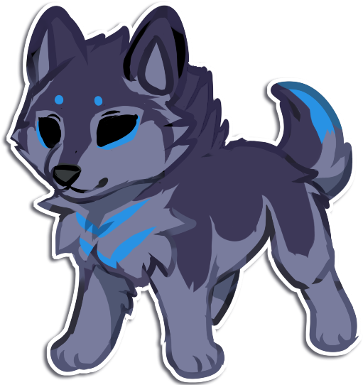 Dot Eye Chibi Shano By Leokatana - Blue Wolf Chibi (550x550)