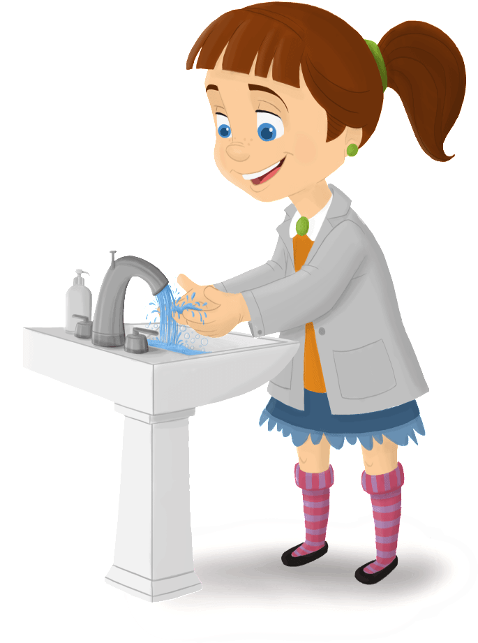 Kids Hand Washing Clipart - Cartoon (874x1024)