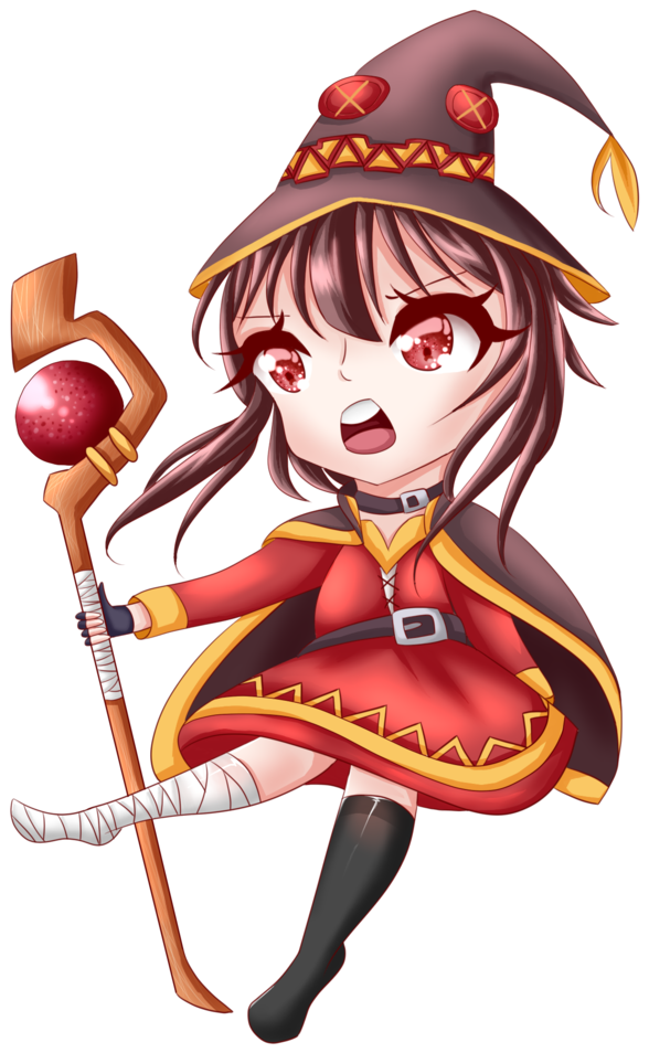 Megumin Chibi By Dangoandflowers - Konosuba (697x1145)