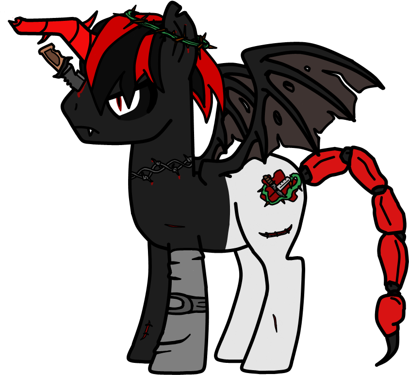 Alicorn, Artist Needed, Barbed Wire, Bat Pony, Bat - Cartoon (900x880)