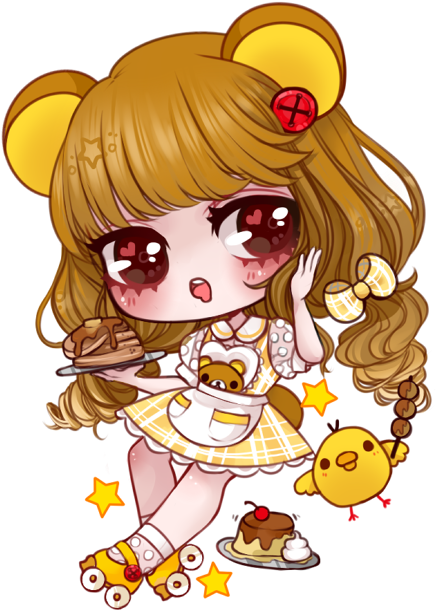 Rilakkuma's Favorite Foods - Rilakkuma Girl Chibi (450x620)