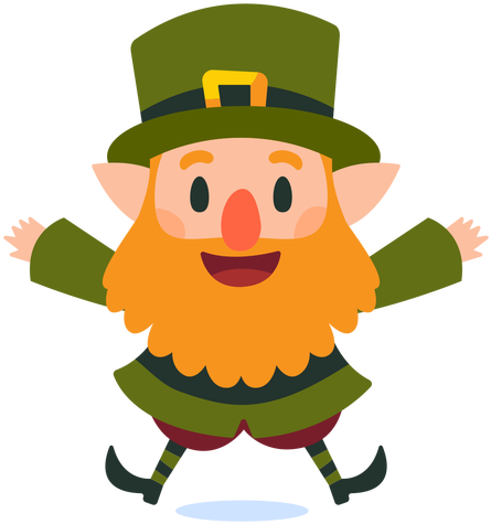 Happy Leprechaun Jumping Cartoon Transparent Png - Leprechaun Png (512x512)