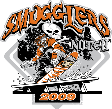 Smugglers Notch T-shirt Design - Snowboarding (361x352)