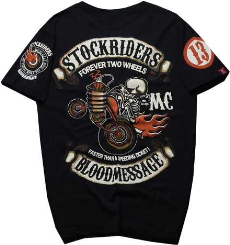 Biker Deadhead Skull Rot Clubwear Party T-shirt Black - Ruspepa Inkjet Iron-on Black Or Dark Fabric T-shirt (500x500)