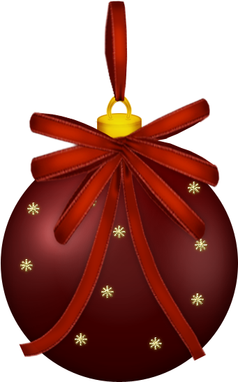 Christmas Deep Red Ornament Clip Art - Christmas Day (359x568)