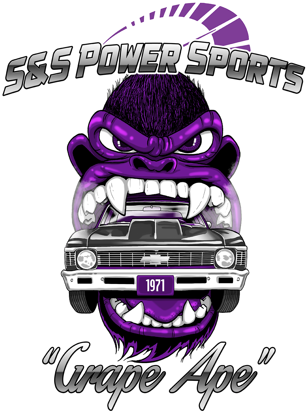 S&s Power Sports "grape Ape" T-shirt Design - Design (1224x1368)
