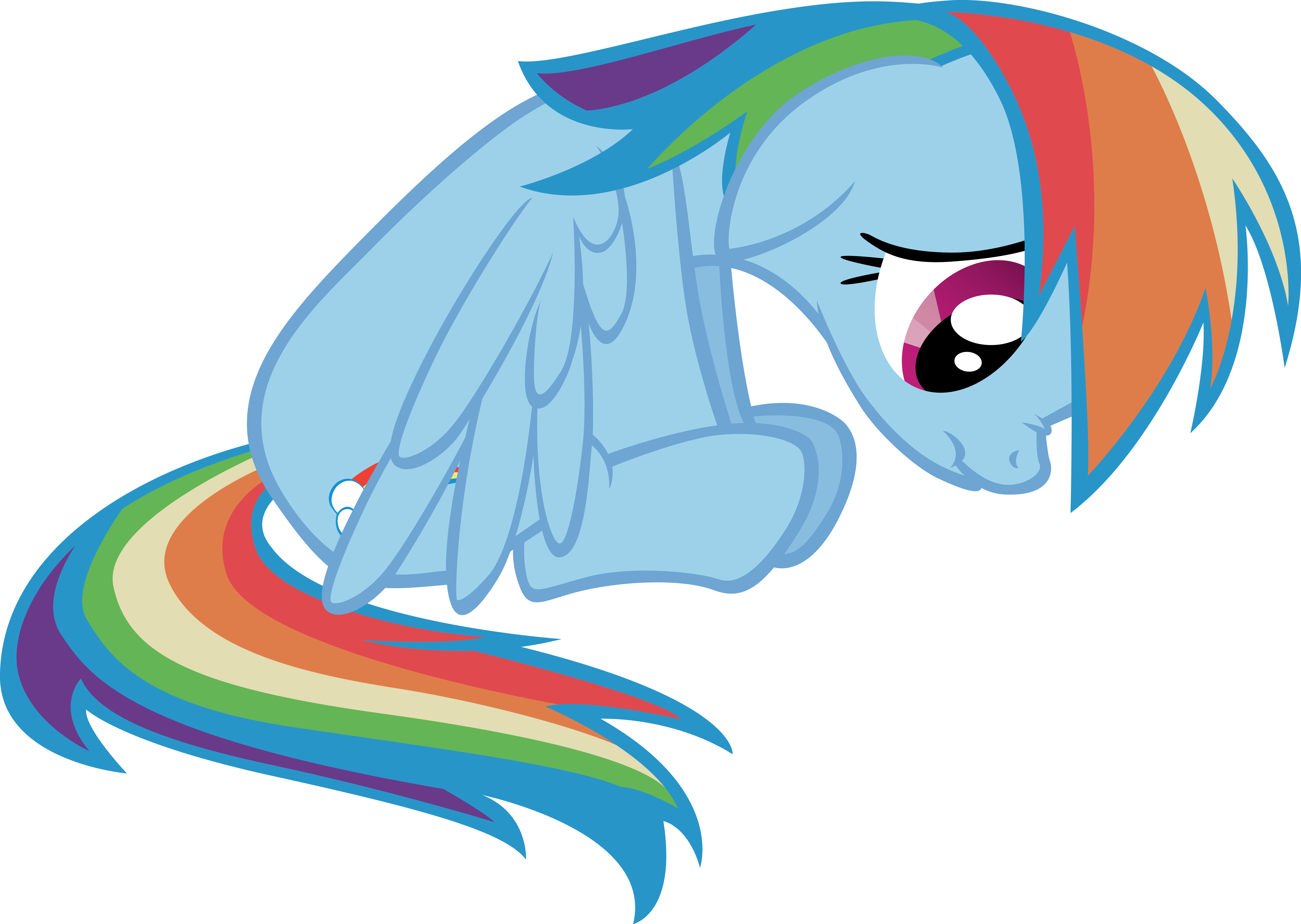 Rainbow Dash Background - Rainbow Dash Crying Png (6561x4662)