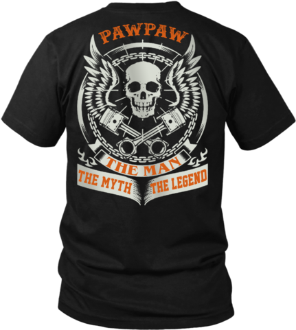 Pawpaw The Man The Myth The Legend T Shirts, Tees & - Biker Skull With Wings And Pistons Journal: 150 Page (480x480)