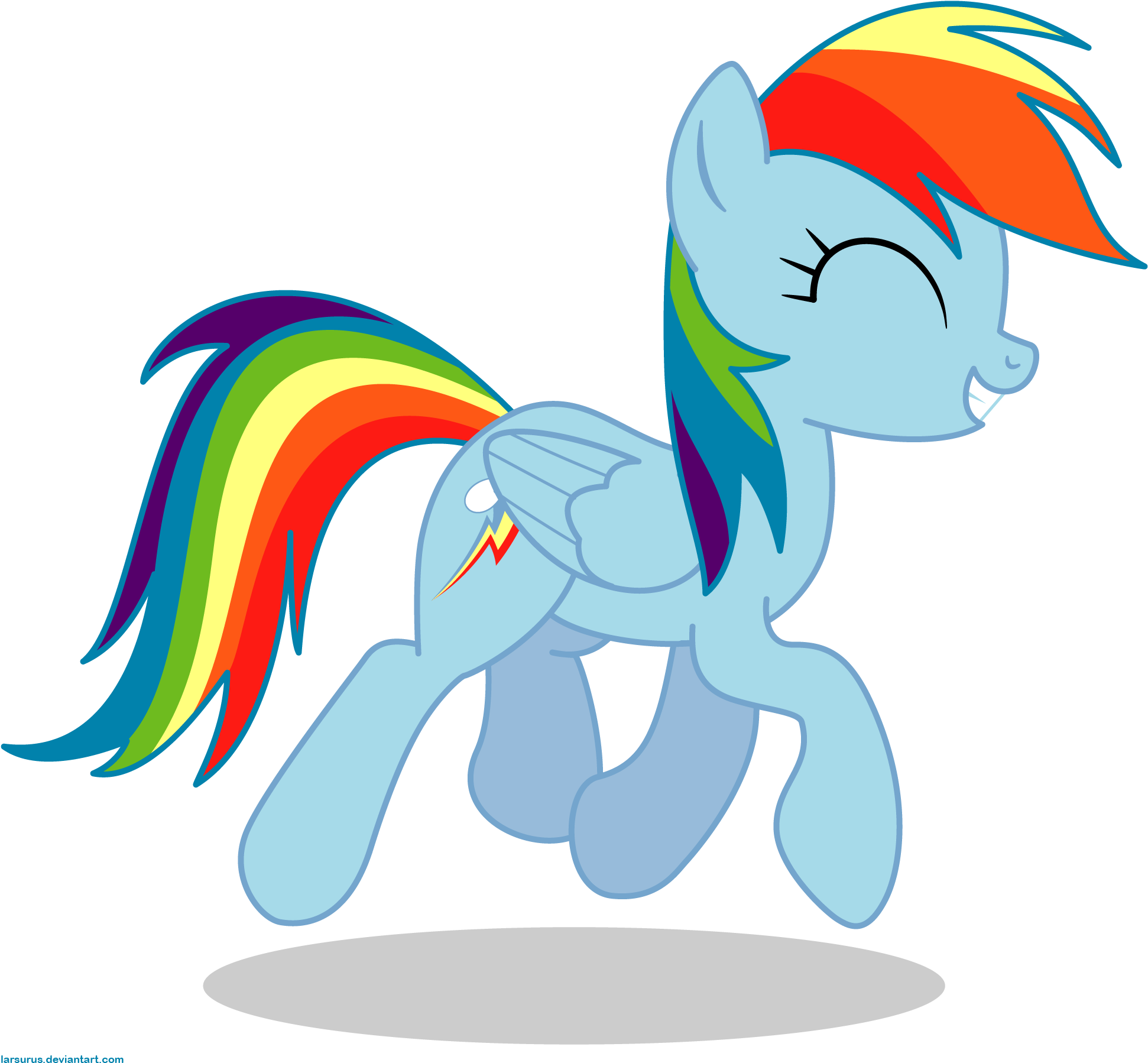 Happy - Mlp Rainbow Dash Walking Png (2000x1864)