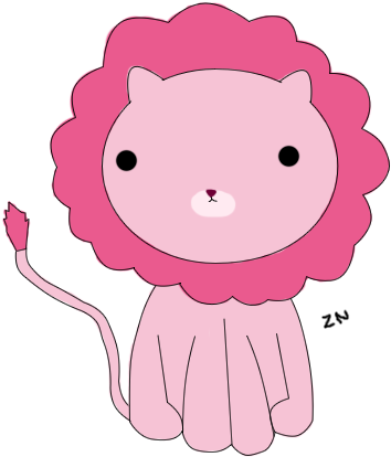 Lion Clipart Pink - Lion Pink (600x500)