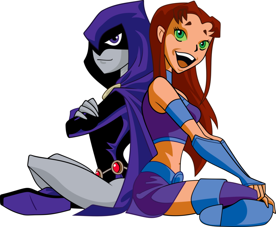 Dc Comics' Starfire & Raven - Teen Titans Raven And Starfire (900x741)