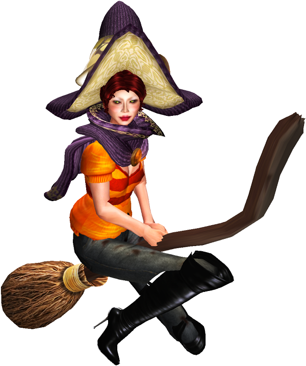 The Blushing Witch Sims 4 Cc Witch Broom Pose Full Size PNG Clipart