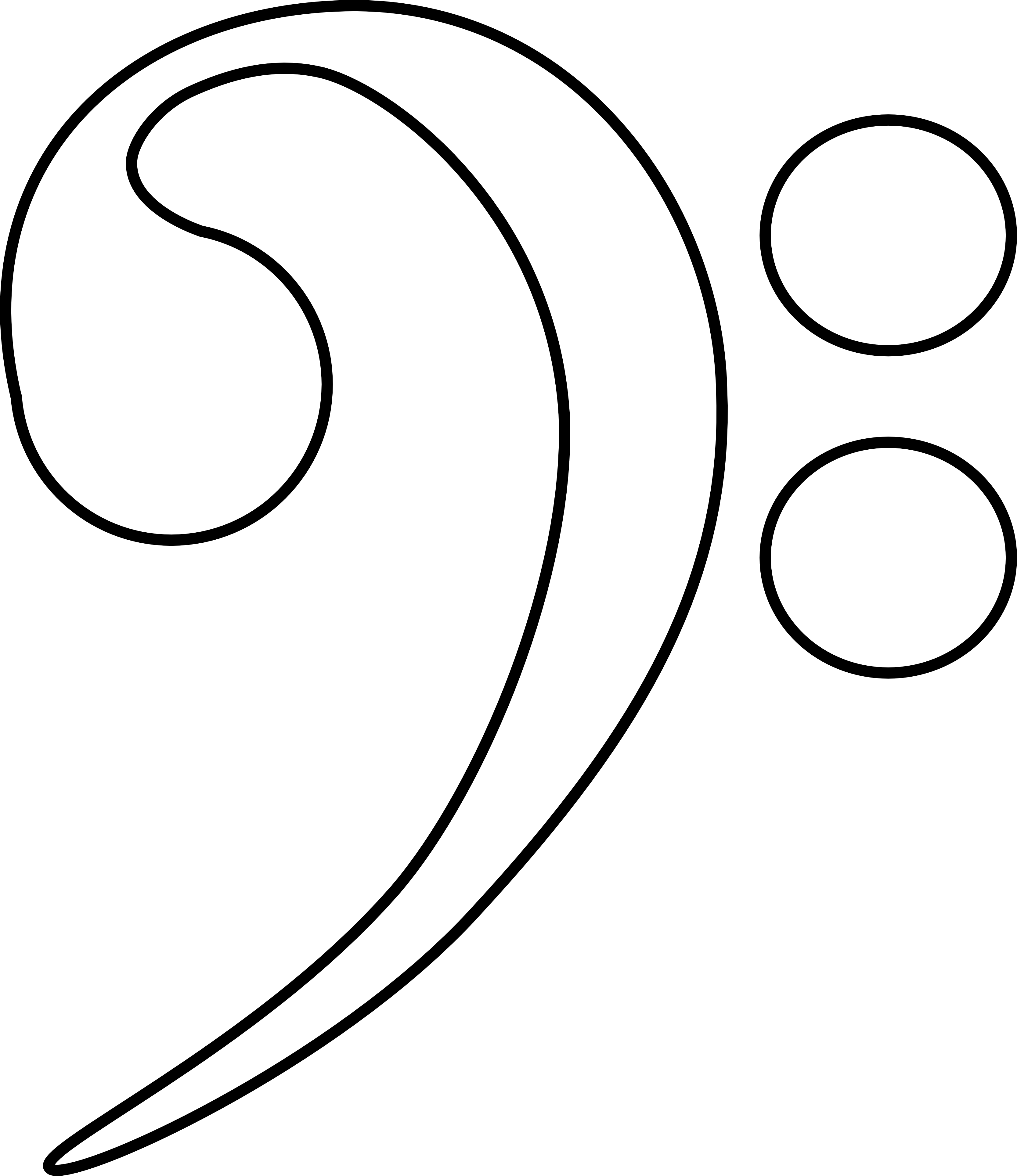 Bass Clef, Treble Clef, Ing - Bass Clef Coloring Page (3333x3855)